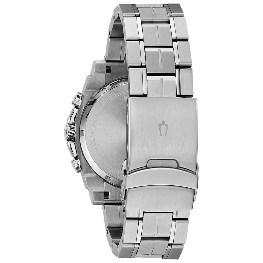Bulova Mens Precisionist Stainless Steel Carbon Fiber Black&Blue Accents WR300