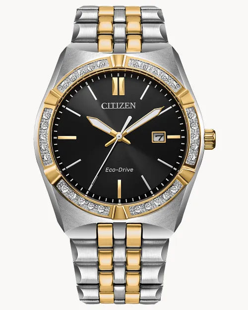 Citizen Eco Drive Gents Watch  YGP Corso Diamond Black Dial 100M