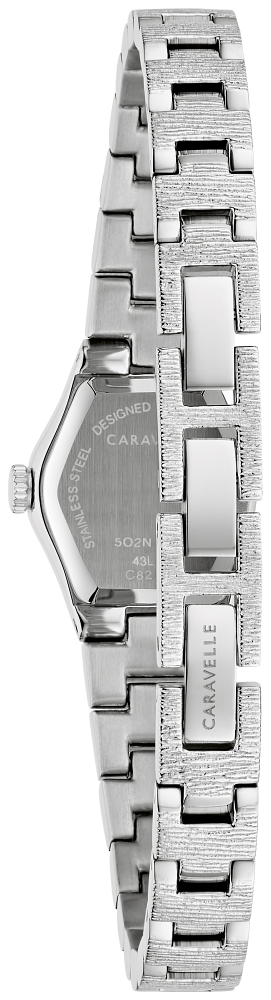 Bulova Ladies Caravelle Vintage Dress Silver-Tone Stainless Steel Case, Silver-Tone Stainless Steel Bracelet, Silver-White Dial, WR 30M