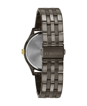 Caravelle Gents Dress Expansion Band Watch - Black Dial