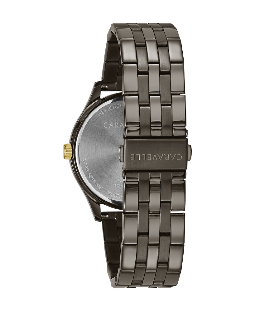 Caravelle Gents Dress Expansion Band Watch - Black Dial