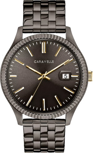 Caravelle Gents Dress Expansion Band Watch - Black Dial