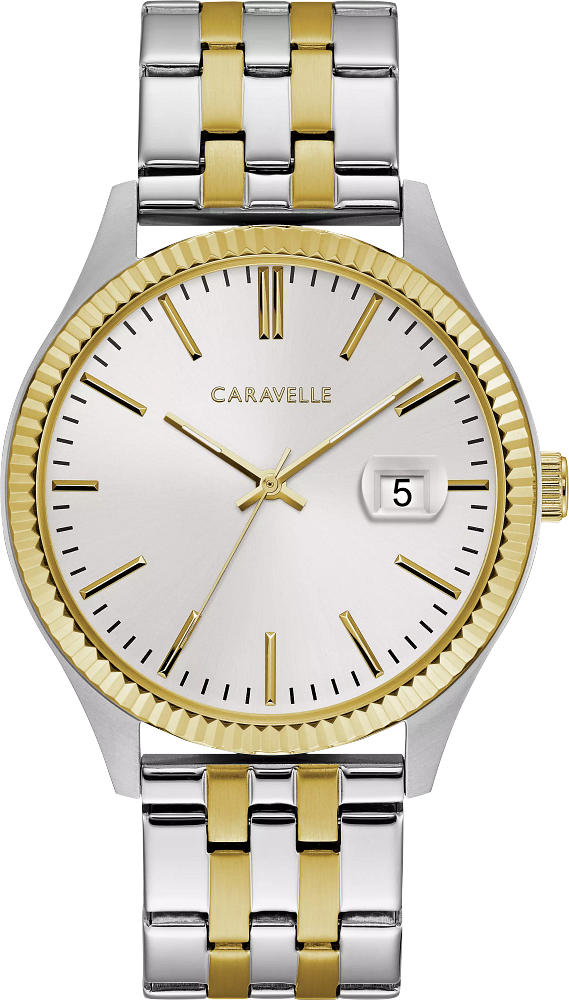 Caravelle Gents Dress Expansion Band Watch - Silver Dial