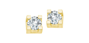 Round Diamond Studs 14KT Gold