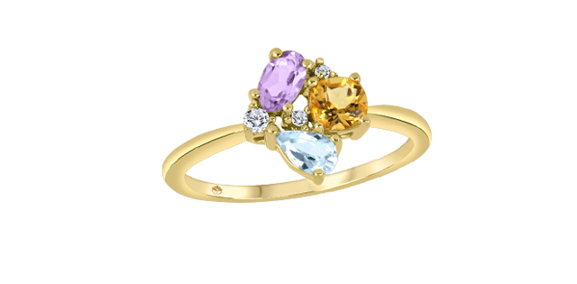 10KTY Multi Stone Ring - Fire & Ice