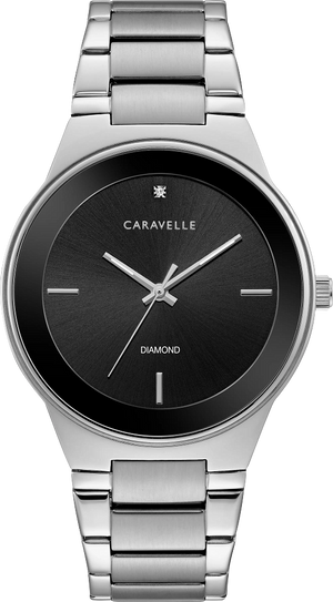 Caravelle Gents Watch Modern 1 Diamond - Black Dial