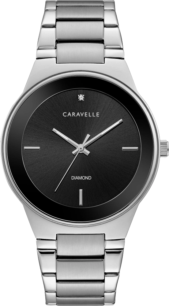 Caravelle Gents Watch Modern 1 Diamond - Black Dial