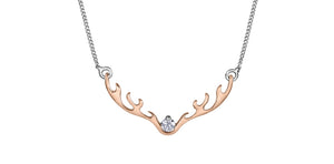 Ladies 10KT Antlers Necklace Canadian Diamond (0.04TDW)