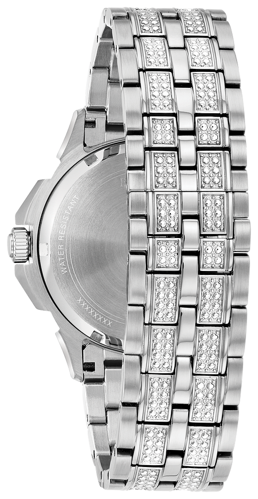 Bulova Mens BULOVA Octava Silver-Tone Stainless Steel Case, Silver-Tone Stainless Steel Bracelet, Silver-White Dial, WR 30M