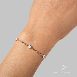 MoonMagic 925 & 14KT Rose Gold Vermeil Moonstone Station Bracelet - Never Without You