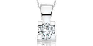 Round Diamond Pendant 14KT Gold