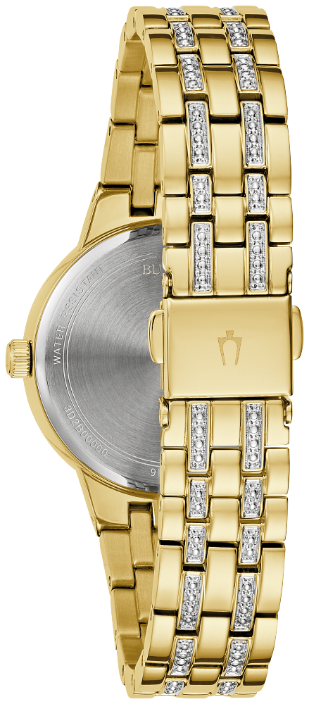 Bulova Ladies BULOVA Phantom Gold-Tone Stainless Steel Case, Gold-Tone Stainless Steel Bracelet, Gold-Tone Dial, WR 30M