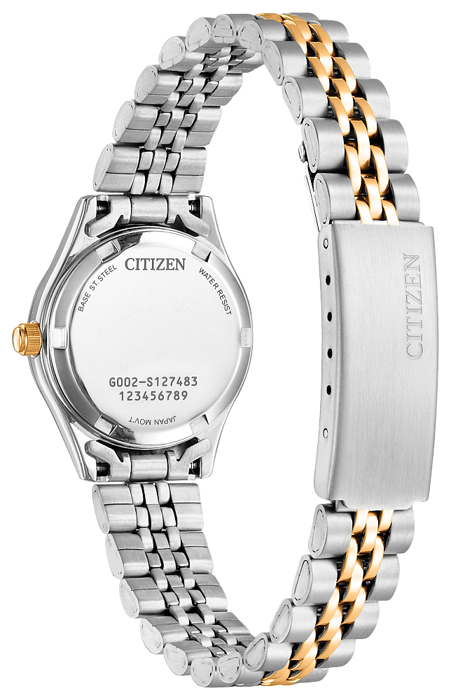Citizen Ladies Quartz Two-Tone Stainless Steel Case, Two-Tone Stainless Steel Bracelet, Gray Dial, WR 30M