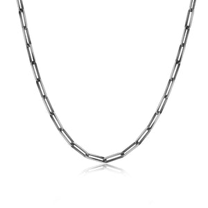 ETHOS BRUSHED GUN METAL PAPER CLIP CHAIN 24"