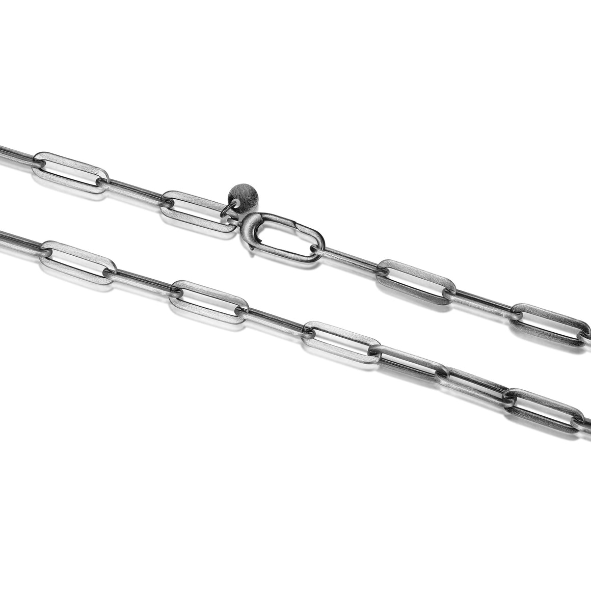 ETHOS BRUSHED GUN METAL PAPER CLIP CHAIN 24"