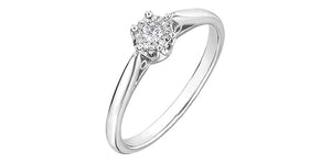 Ladies 10 Karat Gold Illuminaire Diamond Solitaire 1=0.07CT