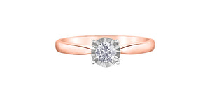 Ladies 10 Karat Gold Illuminaire Diamond Solitaire 1=0.25CT