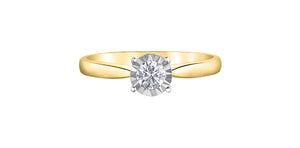 Ladies 10 Karat Gold Illuminaire Diamond Solitaire 1=0.25CT