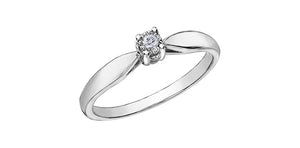 Ladies 10 Karat Gold Illuminaire Diamond Solitaire 1=0.03CT