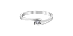 Ladies 10 Karat Gold Illuminaire Diamond Solitaire 1=0.03CT