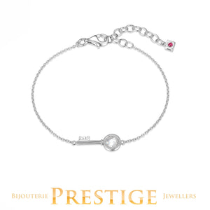 ELLE "LOCK&KEY" RHODIUM PLATED 6MM BRACELET