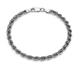 ETHOS RHOD PLTD 080 SILK ROPE CHAIN 8.5"