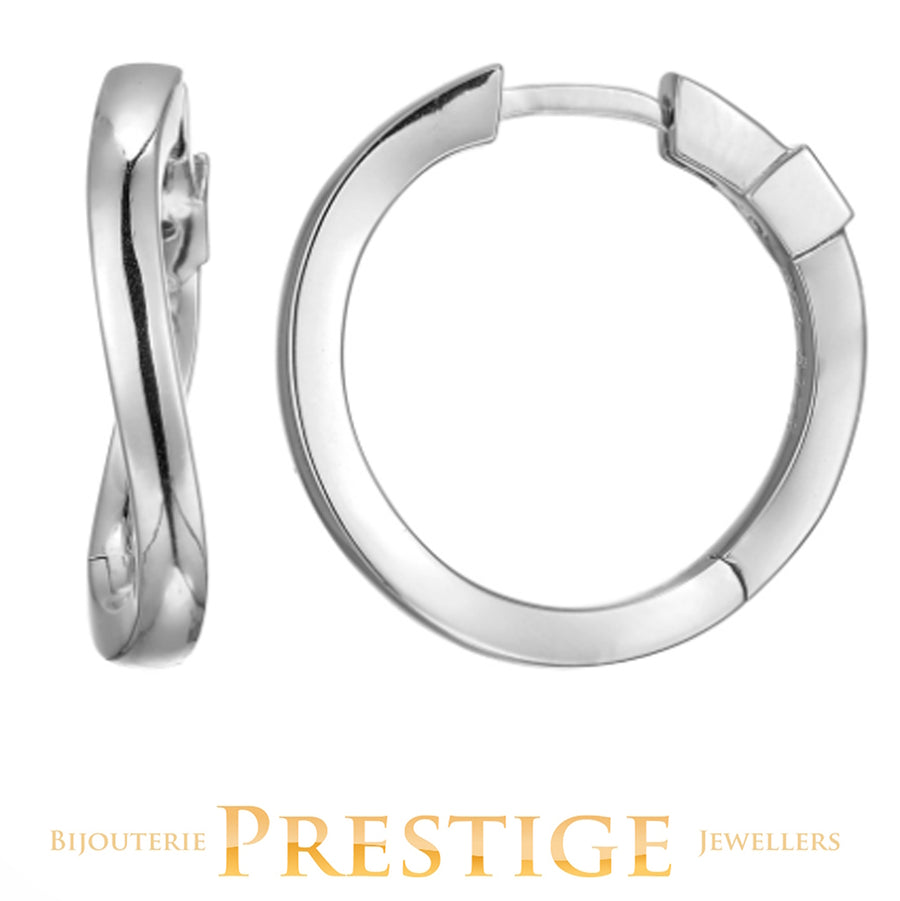 ELLE "LUNA" RHODIUM PLATED 20MM TWISTED HOOPS