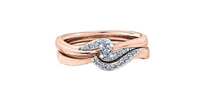 Engagement Ring 10 Karat Rose & White Gold  - Canadian Diamond