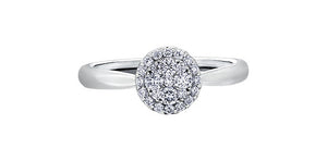 Ladies Estoria Diamond Ring 14 Karat White Gold