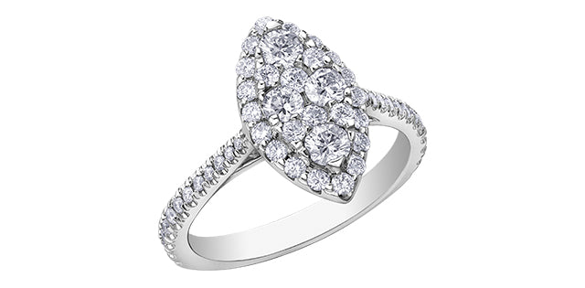 Ladies 14KT White Gold Diamond Estoria Engagement Ring