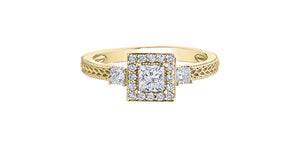 Engagement Ring 10 Karat Gold Canadian Diamond