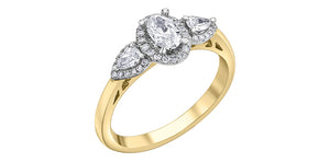 Ladies 10 Karat Gold Engagement Ring 1=0.30CT 2=0.16CT 40=0.156CT