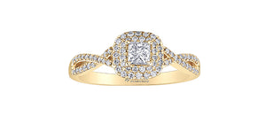 Engagement Ring 10 Karat Yellow Gold  - Canadian Diamond