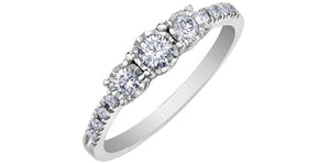 Ladies 10 Karat Gold Illuminaire Diamond Engagement Ring