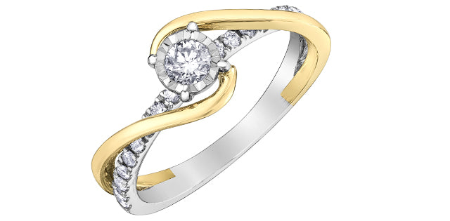 Ladies 10 Karat Gold Illuminaire Diamond Engagement Ring