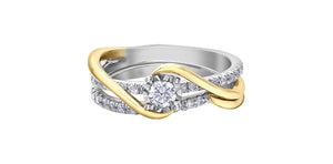 Ladies 10 Karat Gold Illuminaire Diamond Engagement Ring