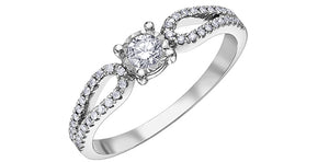 Ladies 10 Karat Gold Illuminaire Diamond Engagement Ring