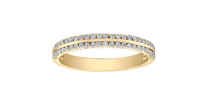 Double Row Diamond Band 10 Karat Gold - Various Diamond Weights