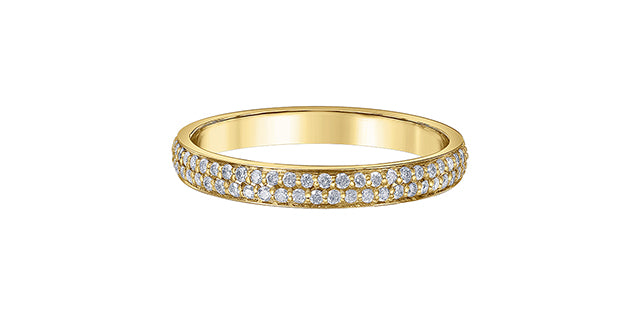 Double Row Micro Pave 10KTY Diamond Band 51=0.25CT Q8