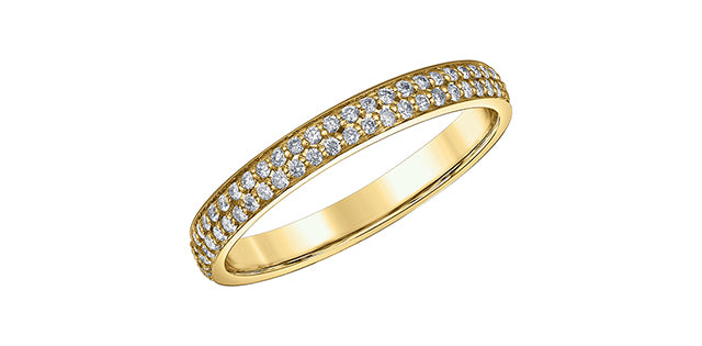 Double Row Micro Pave 10KTY Diamond Band 51=0.25CT Q8