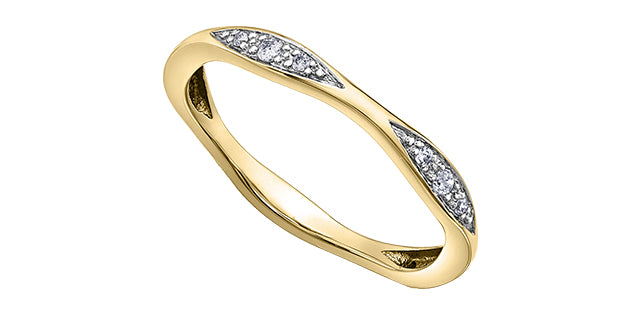 Stackable Ring 10KTY 4=0.06CT 8=0.04CT