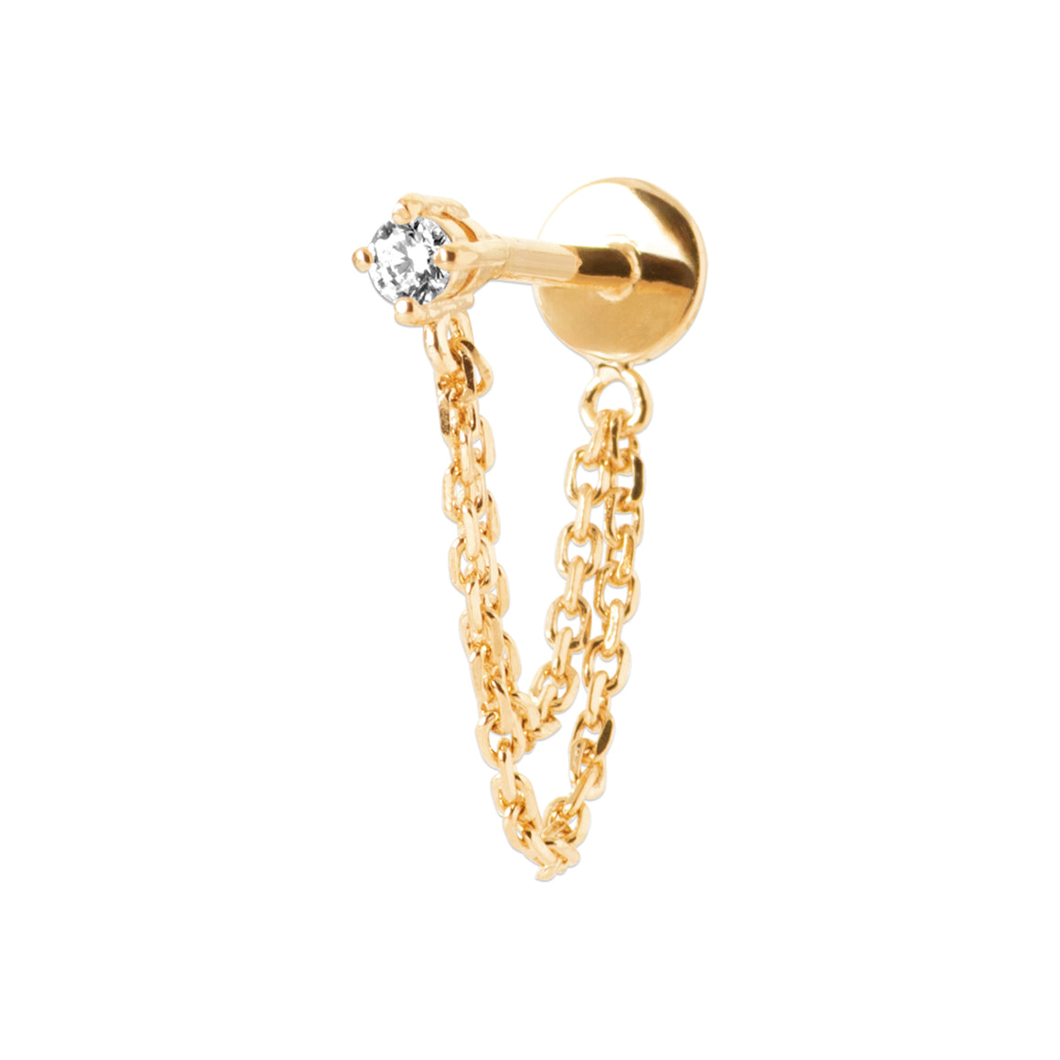 "Romance" 18k gold-plated cartilage piercing - 3 microns, 14mm RO10-1