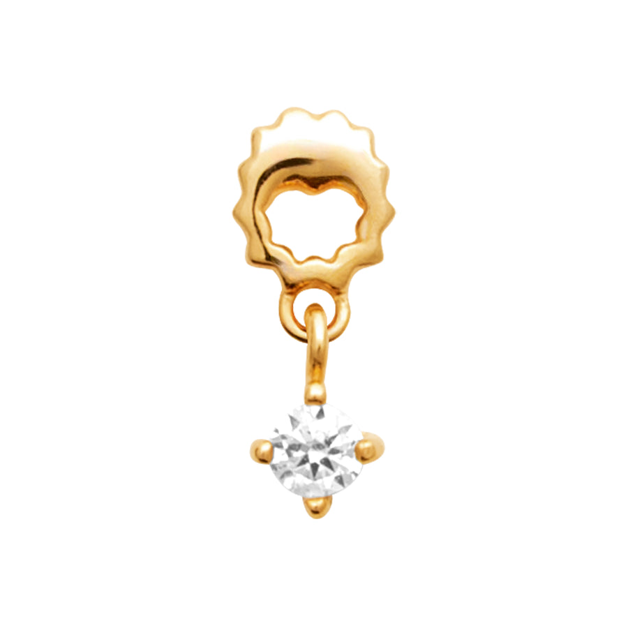 "Romance" 18k gold-plated cartilage piercing - 3 microns 9mm RO10-7