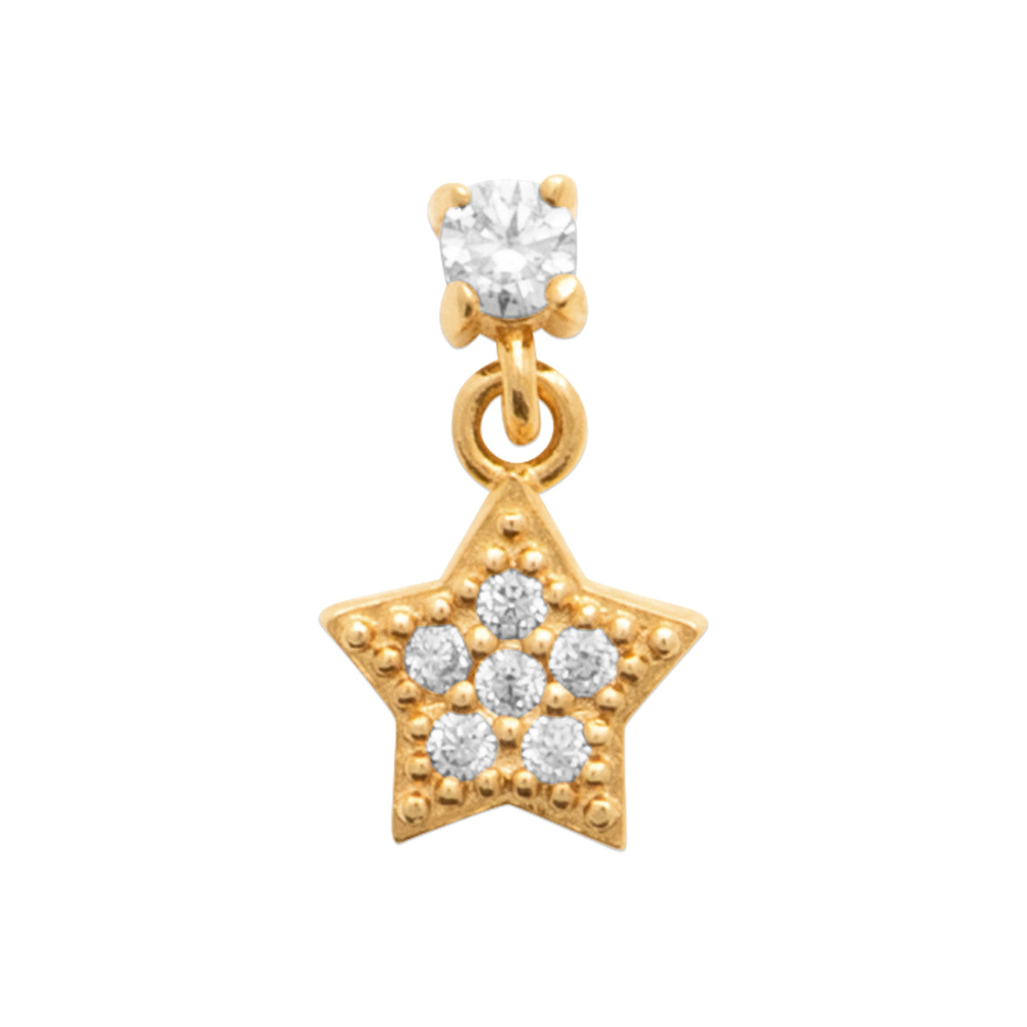 "Romance" 18k gold-plated cartilage piercing - 3 microns 10mm RO10-8