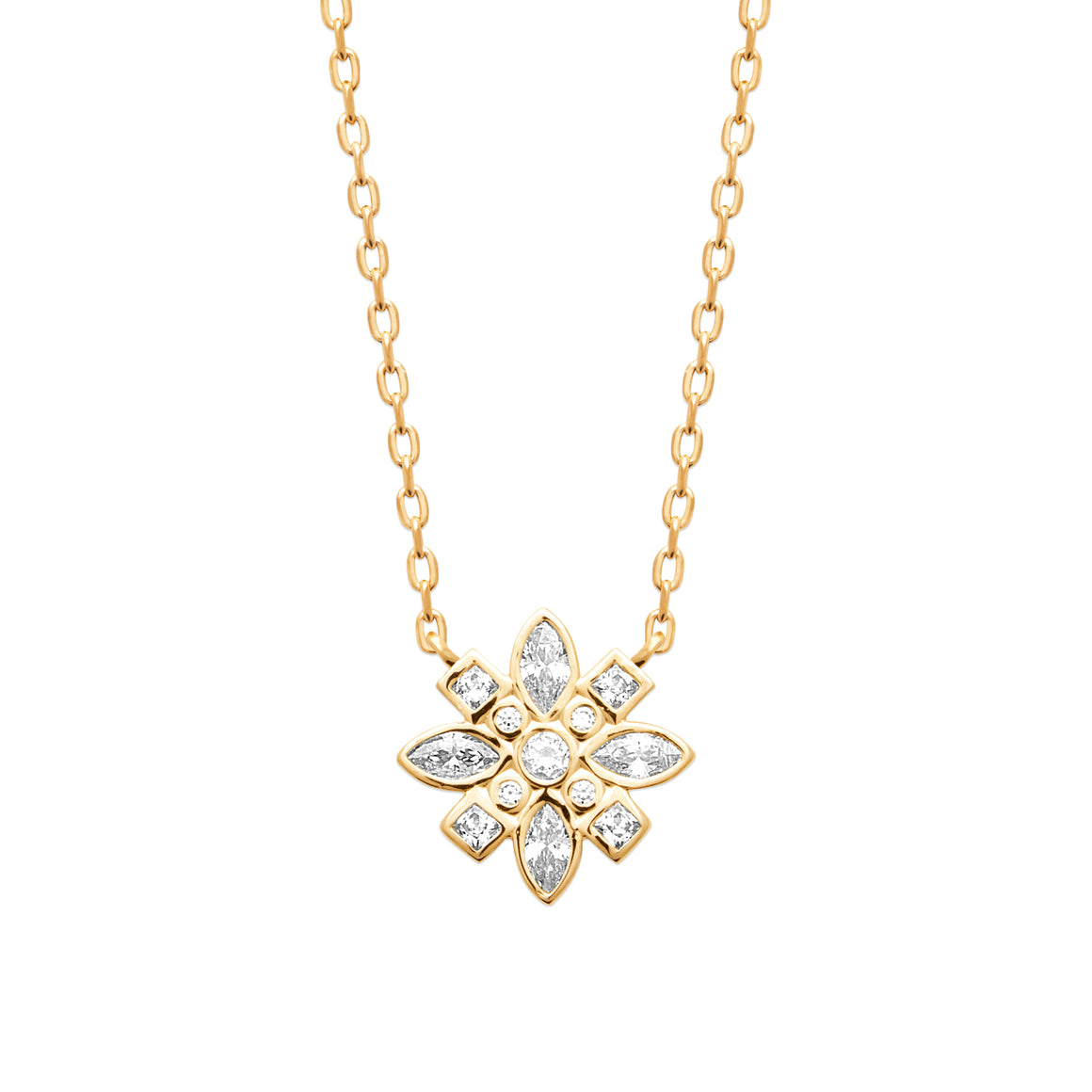 "Romance" 18k gold-plated Necklace - 3 microns 18" RO80-68