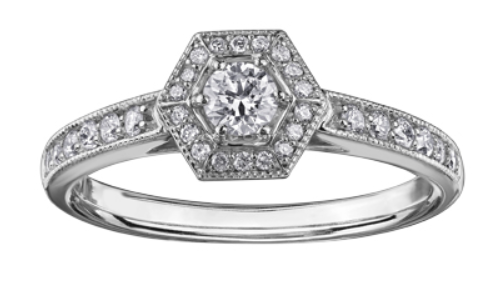 Engagement Ring 10 Karat Gold - Canadian Diamond