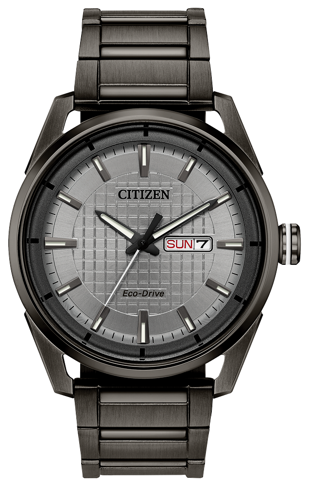 Citizen Mens Eco-Drive Sport Casual Gray Stainless Steel Case, Gray Stainless Steel Bracelet, Gray Dial, WR 100M
