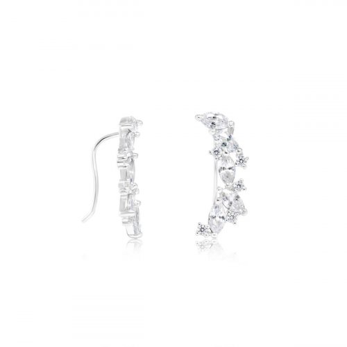 Earrings - Sterling Silver 925 Fancy Shape Ear Climbers