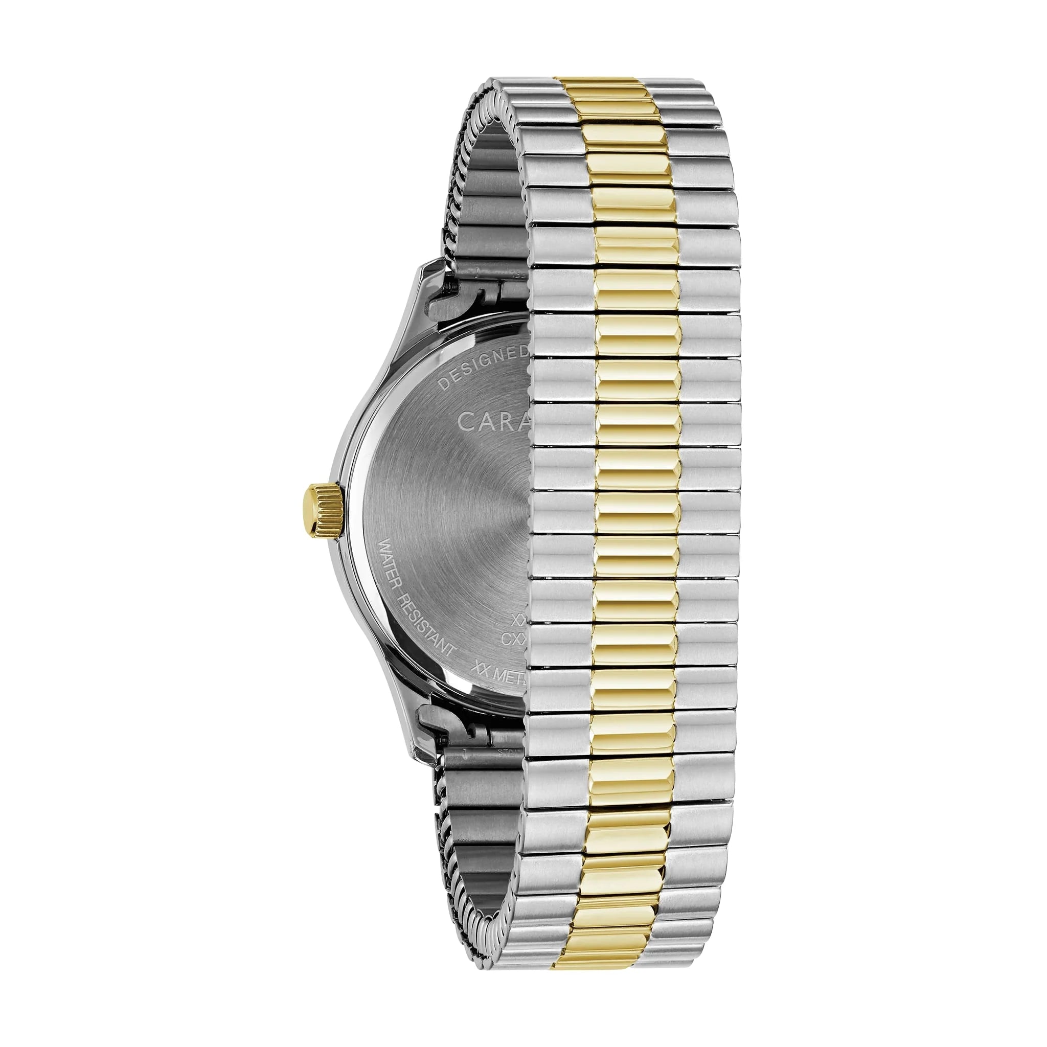 Bulova Mens Caravelle Traditional Duets Stainless Steel GP Two-Tone Expansion WR30