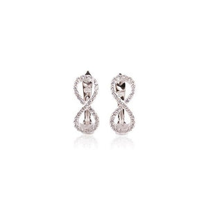 Earrings - Sterling Silver 925 CZ Vertical Infinity Huggies